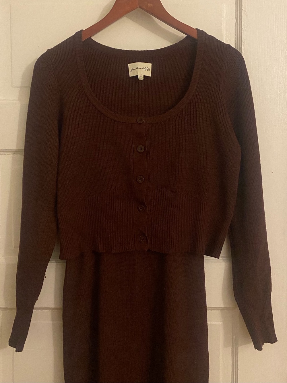 Sweater Dress Set with Cropped Cardigan